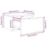 vidaXL Nočný stolík Čierny dub 34 x 30 x 20 cm Kompozitné drevo – Obrázok 13