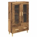 vidaXL Highboard Staré drevo 70 x 31 x 115 cm Kompozitné drevo – Obrázok 2