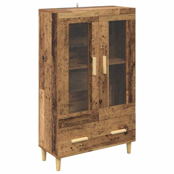 vidaXL Highboard Staré drevo 70 x 31 x 115 cm Kompozitné drevo – Obrázok 2