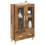 vidaXL Highboard Staré drevo 70 x 31 x 115 cm Kompozitné drevo – Obrázok 3