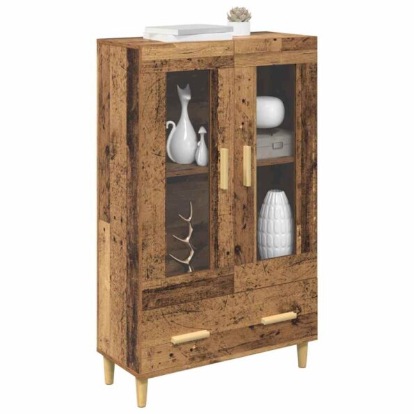 vidaXL Highboard Staré drevo 70 x 31 x 115 cm Kompozitné drevo – Obrázok 3