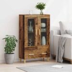 vidaXL Highboard Staré drevo 70 x 31 x 115 cm Kompozitné drevo – Obrázok 4