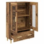 vidaXL Highboard Staré drevo 70 x 31 x 115 cm Kompozitné drevo – Obrázok 5
