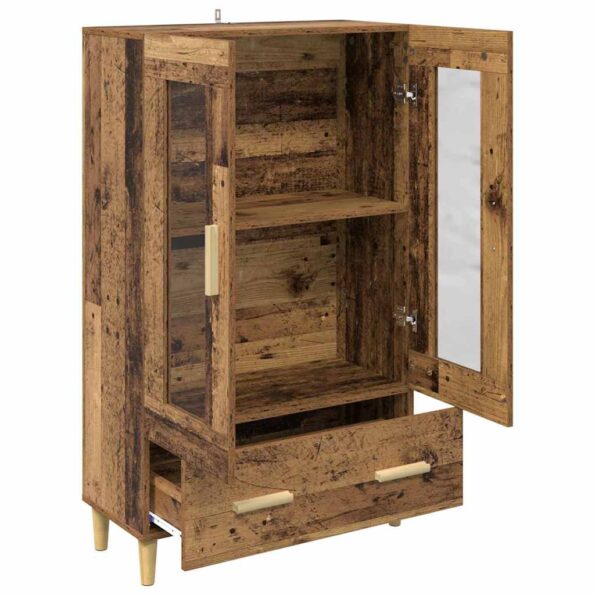 vidaXL Highboard Staré drevo 70 x 31 x 115 cm Kompozitné drevo – Obrázok 5
