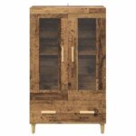 vidaXL Highboard Staré drevo 70 x 31 x 115 cm Kompozitné drevo – Obrázok 6