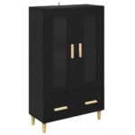 vidaXL Highboard Čierny dub 70 x 31 x 115 cm Kompozitné drevo – Obrázok 2