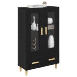 vidaXL Highboard Čierny dub 70 x 31 x 115 cm Kompozitné drevo – Obrázok 3