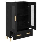 vidaXL Highboard Čierny dub 70 x 31 x 115 cm Kompozitné drevo – Obrázok 5