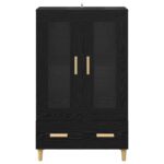 vidaXL Highboard Čierny dub 70 x 31 x 115 cm Kompozitné drevo – Obrázok 6