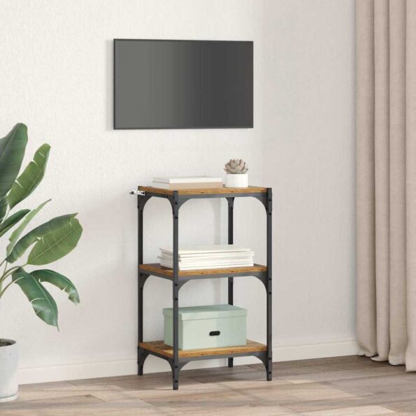 vidaXL Knižnica Staré drevo 40 x 33 x 71 cm Kompozitné drevo – Obrázok 4