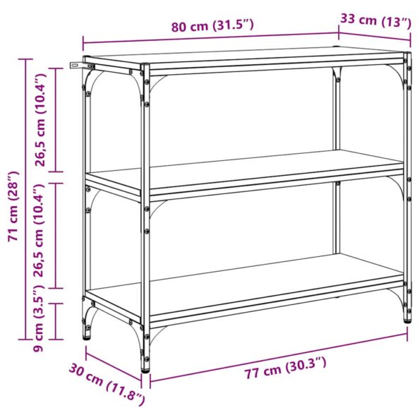 vidaXL Knižnica Čierny dub 80 x 33 x 70,5 cm – Obrázok 11