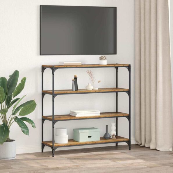 vidaXL Knižnica Staré drevo 100 x 33 x 100 cm – Obrázok 4
