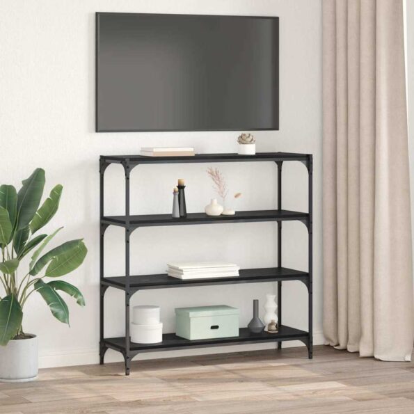 vidaXL Knižnica Čierny dub 100 x 33 x 100 cm – Obrázok 4