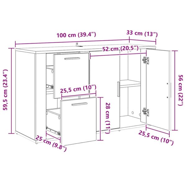 vidaXL so zásuvkou dub artisan Kompozitné drevo – Obrázok 12