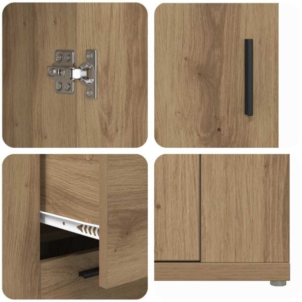 vidaXL so zásuvkou dub artisan Kompozitné drevo – Obrázok 9