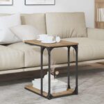 vidaXL Bočný stôl dub artisan 50 x 35 x 52 cm Kompozitné drevo – Obrázok 4