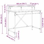 vidaXL Stôl Staré drevo 100 x 50 x 90 cm Kompozitné drevo – Obrázok 11