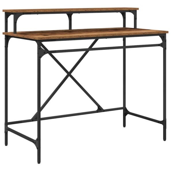 vidaXL Stôl Staré drevo 100 x 50 x 90 cm Kompozitné drevo – Obrázok 2