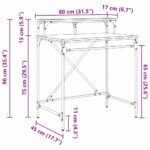 vidaXL Stôl Čierny dub 80 x 50 x 90 cm Kompozitné drevo – Obrázok 11