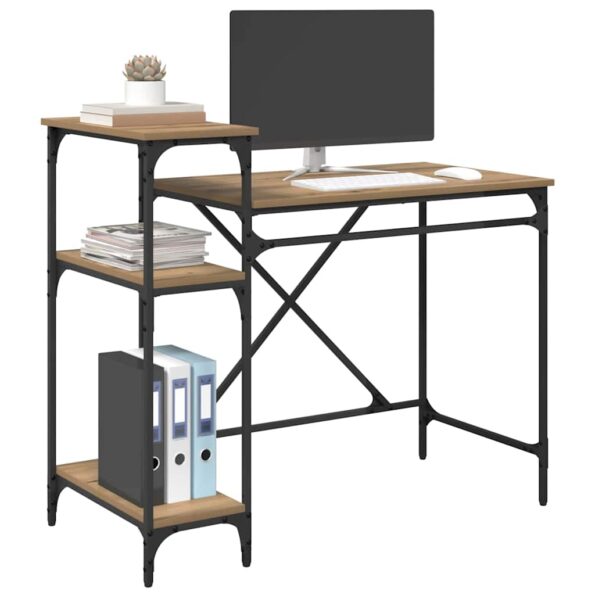 vidaXL Stôl Remeselný dub 105 x 50 x 90 cm Kompozitné drevo – Obrázok 3