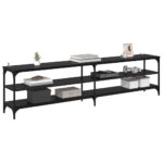 vidaXL TV skrinka Čierny dub 200 x 30 x 50 cm – Obrázok 3