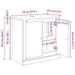 vidaXL Servírovacia skriňa Staré drevo 70 x 35,5 x 67,5 cm – Obrázok 12