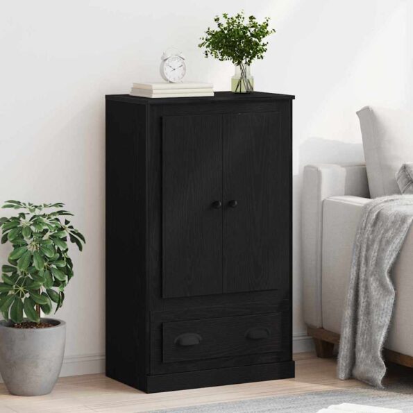 vidaXL Highboard Čierny dub 60 x 35,5 x 103,5 cm Kompozitné drevo – Obrázok 4