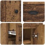 vidaXL Highboard Staré drevo 70 x 35,5 x 67,5 cm Kompozitné drevo – Obrázok 9