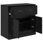 vidaXL Highboard Čierny dub 70 x 35,5 x 67,5 cm Kompozitné drevo – Obrázok 5