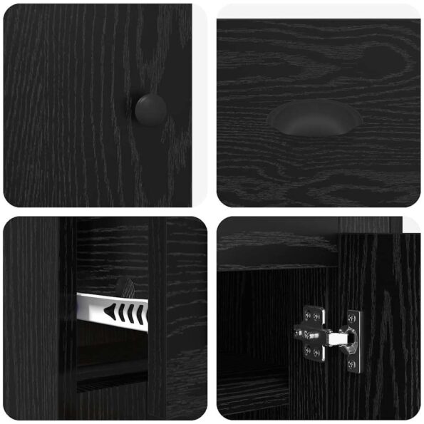 vidaXL Highboard Čierny dub 70 x 35,5 x 67,5 cm Kompozitné drevo – Obrázok 9