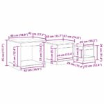 vidaXL Konferenčný stolík 3 pcs Staré drevo Kompozitné drevo – Obrázok 10