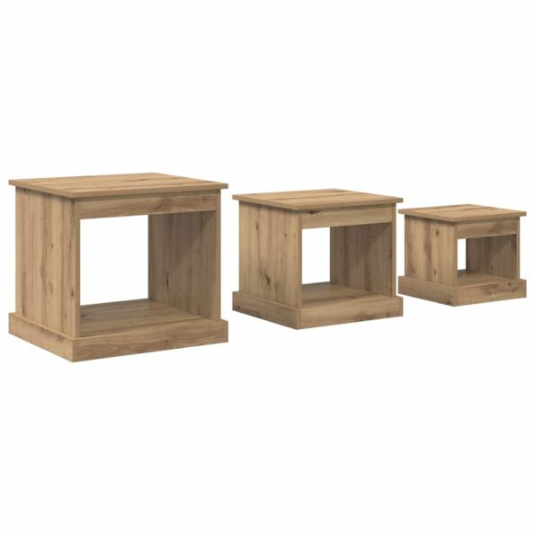 vidaXL Konferenčný stolík 3 pcs Remeselný dub Kompozitné drevo – Obrázok 2