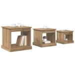 vidaXL Konferenčný stolík 3 pcs Remeselný dub Kompozitné drevo – Obrázok 3