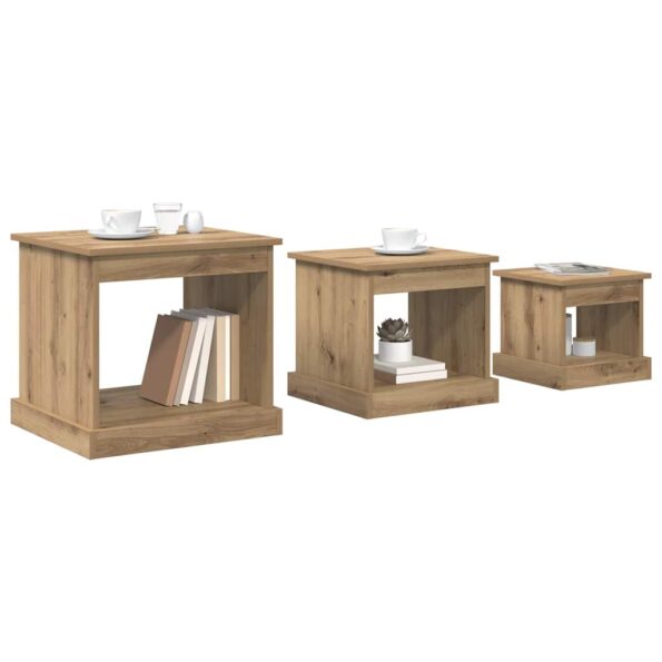 vidaXL Konferenčný stolík 3 pcs Remeselný dub Kompozitné drevo – Obrázok 3