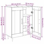 vidaXL Servírovacia skriňa Remeselný dub 69,5 x 34 x 90 cm – Obrázok 13