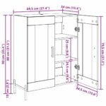 vidaXL Servírovacia skriňa Remeselný dub 69,5 x 34 x 90 cm – Obrázok 13