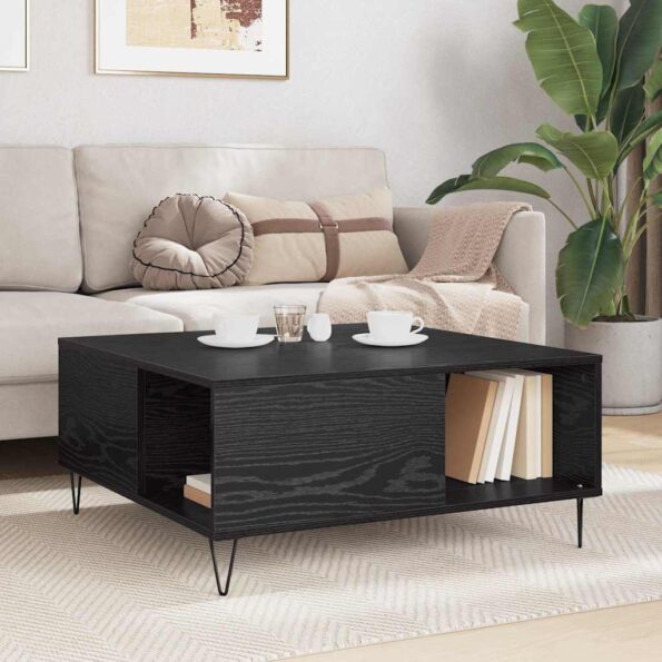 vidaXL Konferenčný stolík Čierny dub 80 x 80 x 36,5 cm – Obrázok 4