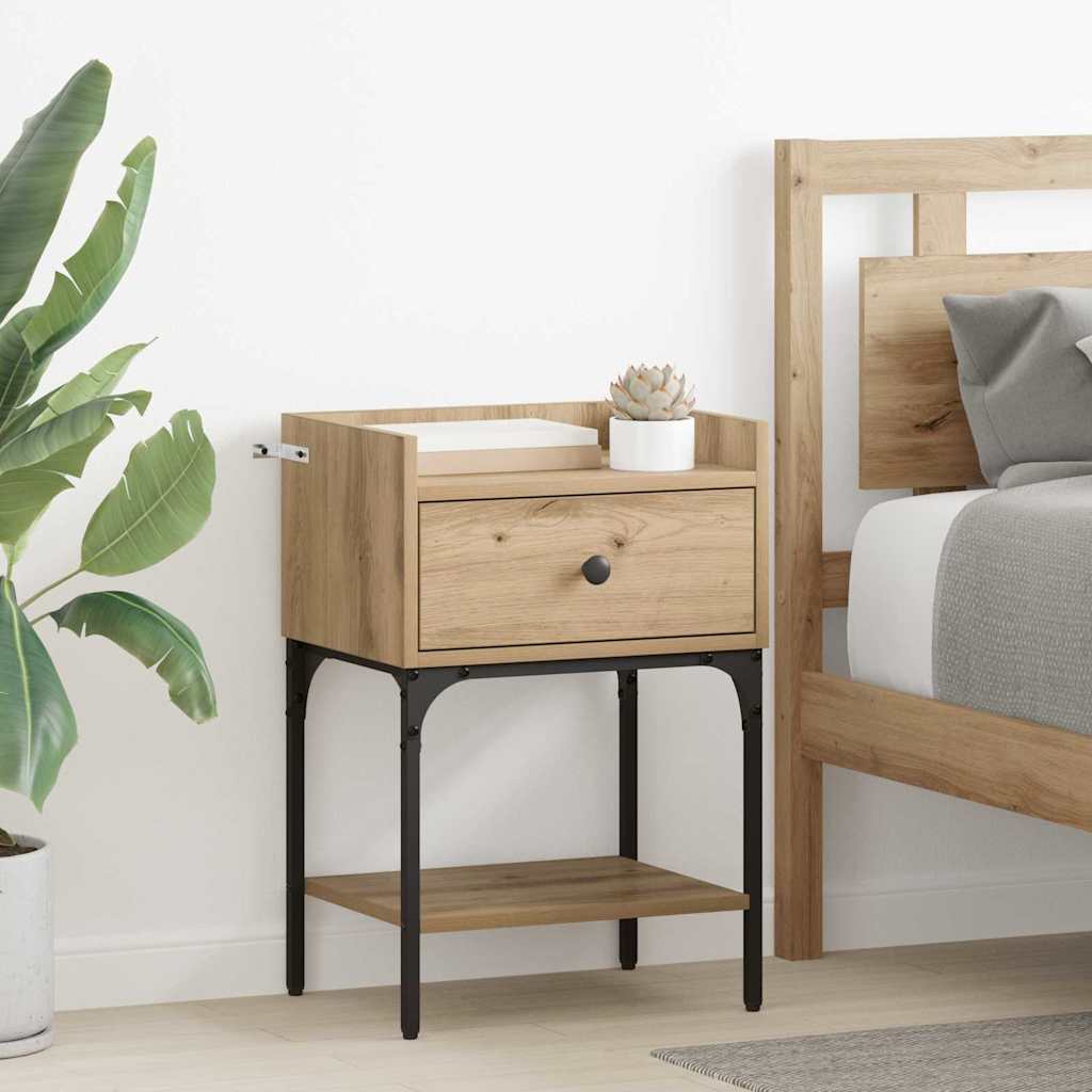 881829_1.jpg vidaXL Nočný stolík 2 pcs dub artisan 40 x 29 x 60 cm Kompozitné drevo – Obrázok 1