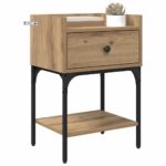 vidaXL Nočný stolík 2 pcs dub artisan 40 x 29 x 60 cm Kompozitné drevo – Obrázok 3
