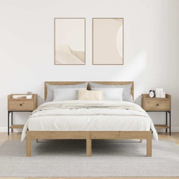 vidaXL Nočný stolík 2 pcs dub artisan 40 x 29 x 60 cm Kompozitné drevo – Obrázok 4