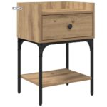 vidaXL Nočný stolík 2 pcs dub artisan 40 x 29 x 60 cm Kompozitné drevo – Obrázok 6