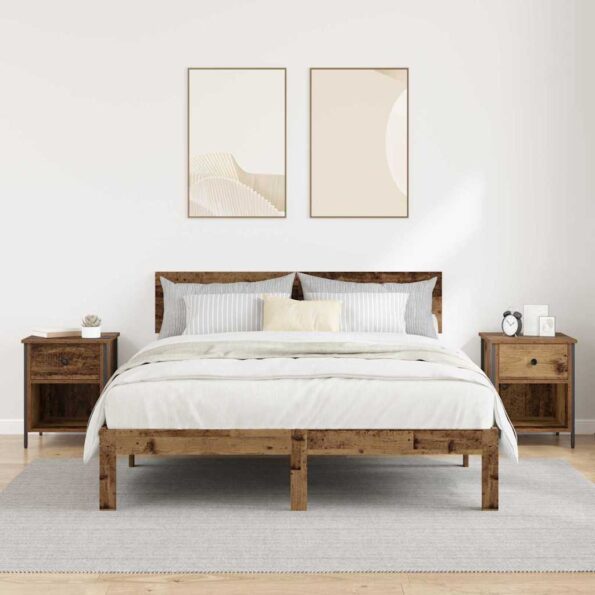 vidaXL Nočný stolík 2 pcs Staré drevo 40 x 42 x 50 cm Kompozitné drevo – Obrázok 4