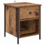 vidaXL Nočný stolík 2 pcs Staré drevo 40 x 42 x 50 cm Kompozitné drevo – Obrázok 6