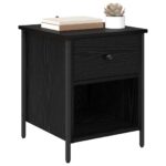 vidaXL Nočný stolík Čierny dub 40 x 42 x 50 cm Kompozitné drevo – Obrázok 3