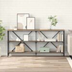 vidaXL Konzolový stôl s poličkou Remeselný dub 160 x 30 x 75 cm