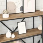 vidaXL Konzolový stôl s poličkou Remeselný dub 160 x 30 x 75 cm – Obrázok 4