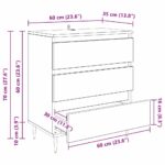 Servírovacia skriňa Čierny dub 60 x 35 x 70 cm Kompozitné drevo – Obrázok 12