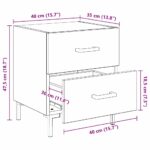 vidaXL Nočný stolík Čierny dub 40 x 35 x 47,5 cm Kompozitné drevo – Obrázok 12