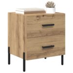 vidaXL Nočný stolík dub artisan 40 x 35 x 47.5 cm Kompozitné drevo – Obrázok 3