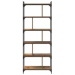 vidaXL Knižnica Staré drevo 76 x 32 x 192 cm Kompozitné drevo – Obrázok 5